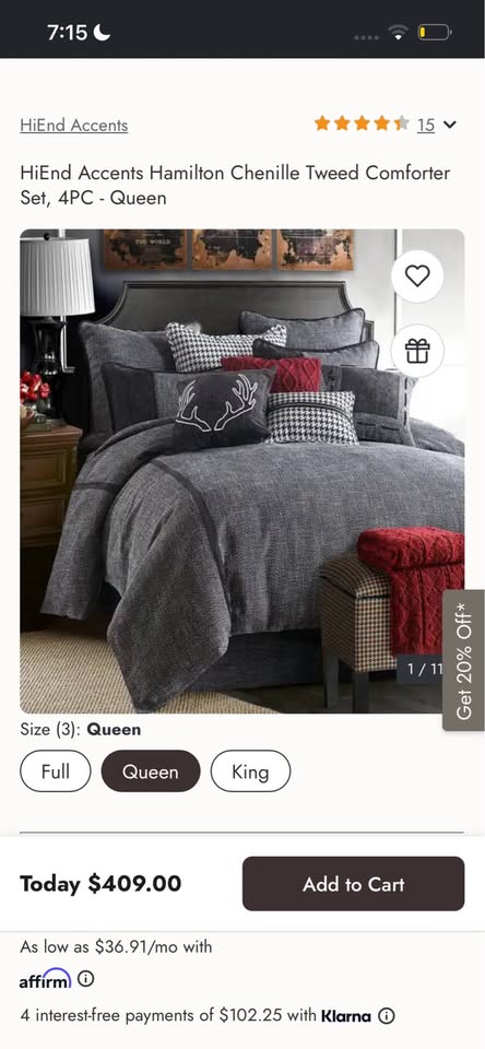 Queen Tweed Black White Comforter Set