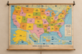 Vintage Political USA Hanging Map