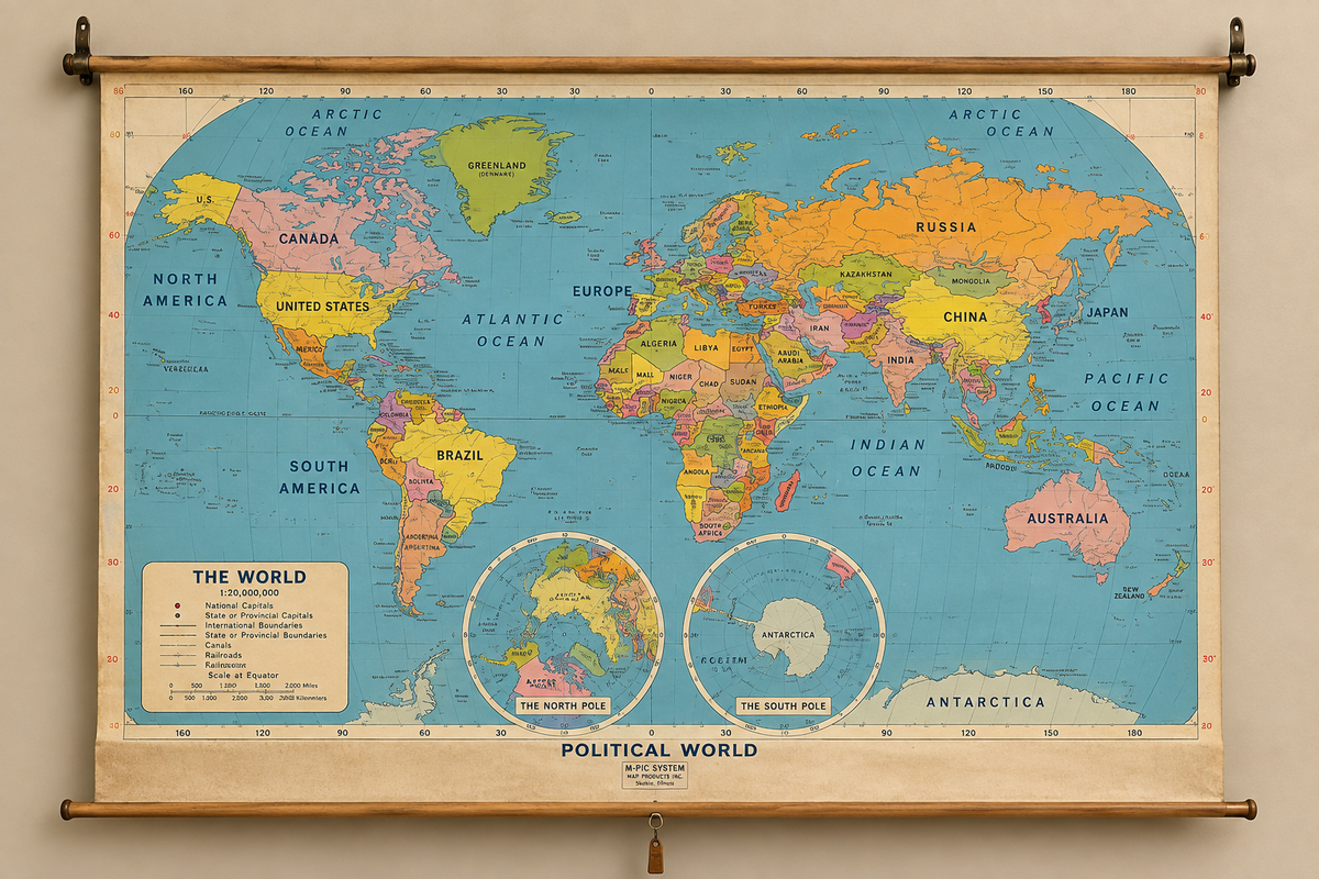 Vintage World Political Map